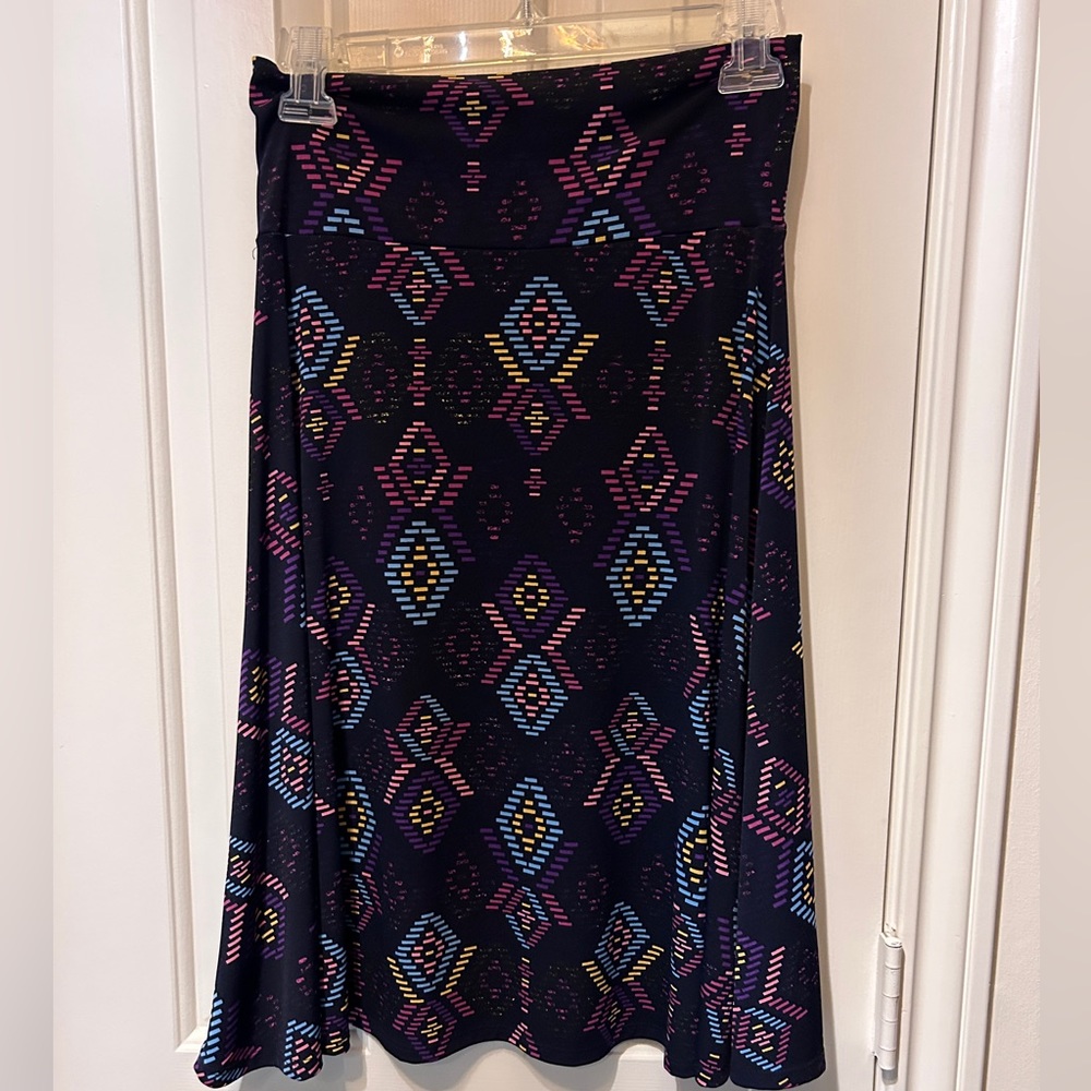 Black skirt with print. Could be a strapless top too